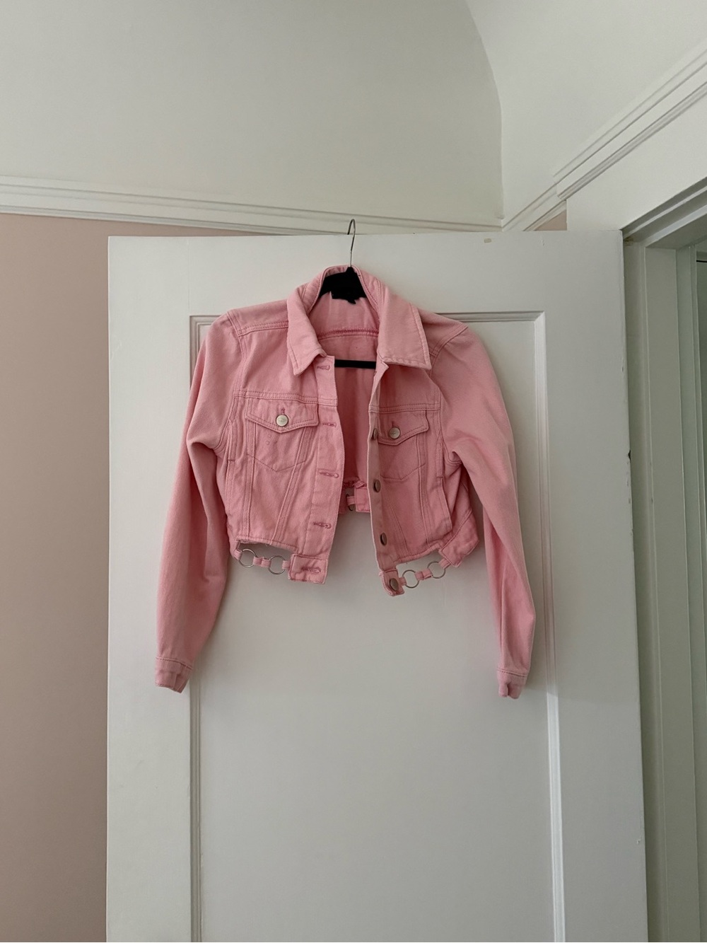 ASOS Pink Cropped Jean Jacket
